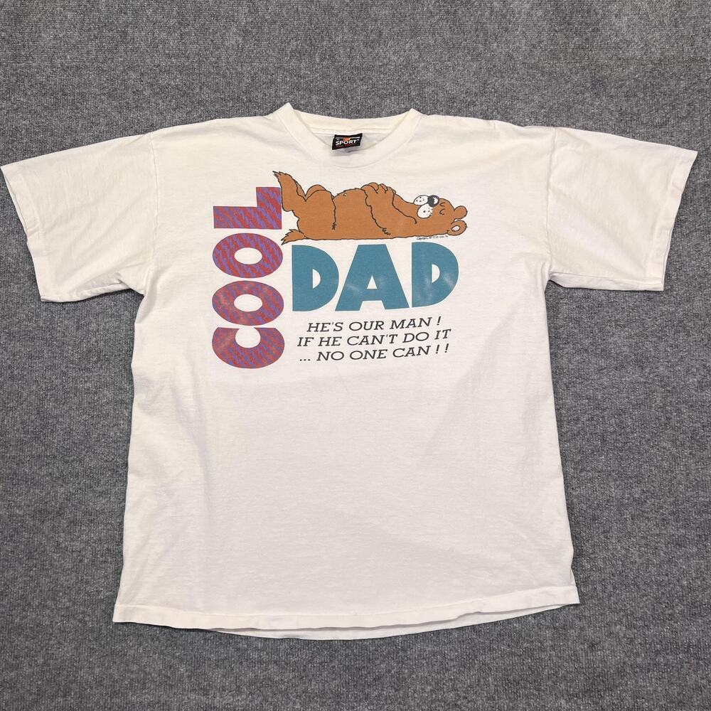 Vintage Signal Sport Shirt Mens XL White Cool Dad Funny Bear Graphic 90s Tee